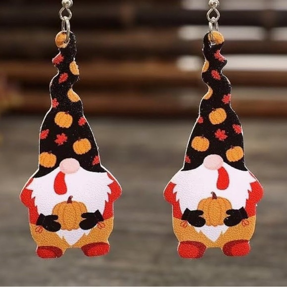 Gnome fall earrings pumpkin - Picture 2 of 2